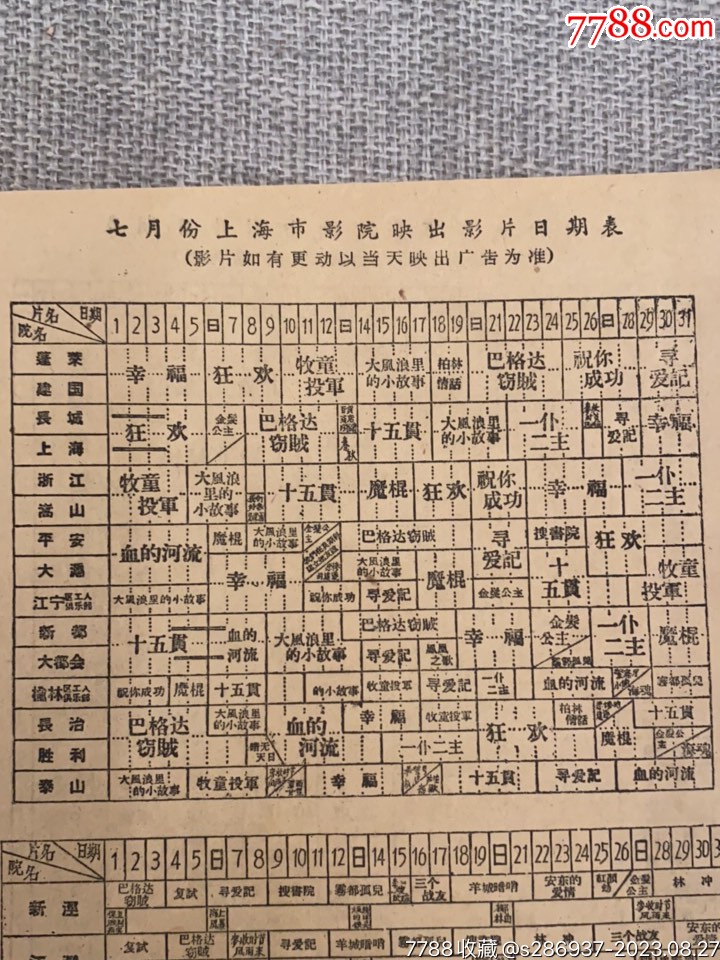 揭开历史序幕，早期院线节目表回顾